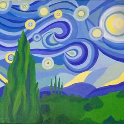 tableau nuit etoilee