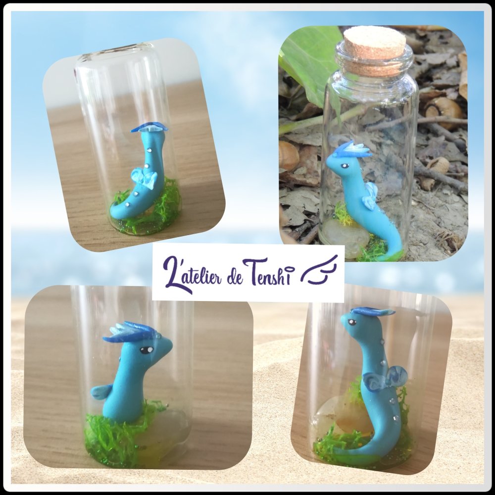 Bebe Dragon Bleu Dans Une Bouteille Un Grand Marche