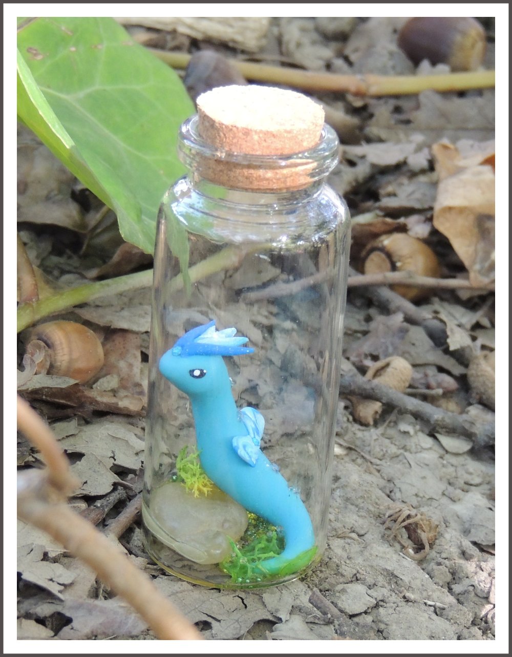 Bebe Dragon Bleu Dans Une Bouteille Un Grand Marche