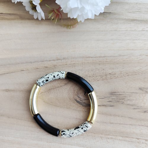 Bracelet "awa" noir et tâche