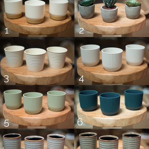En option : lot de 3 petits pots de plantes pour support à plantes en macramé