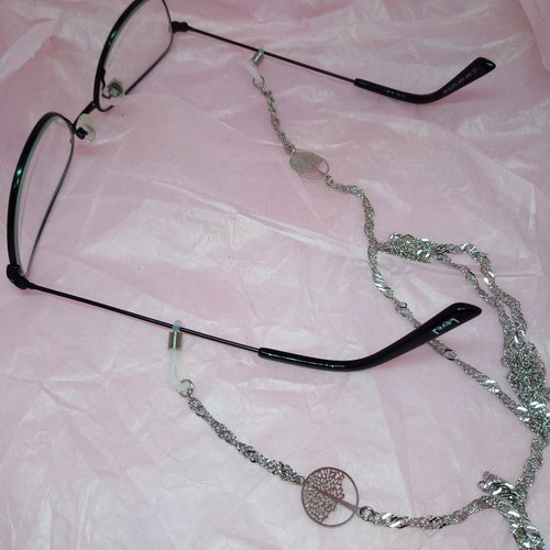 Cordon chaine attache lunettes "arbre de vie" - maille torsadée