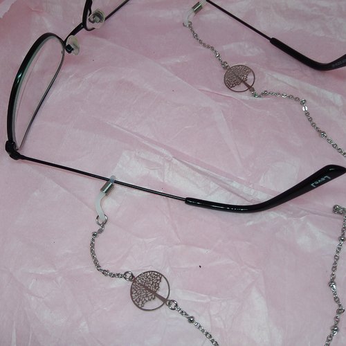 Cordon chaine attache lunettes "arbre de vie" - maille jaseron