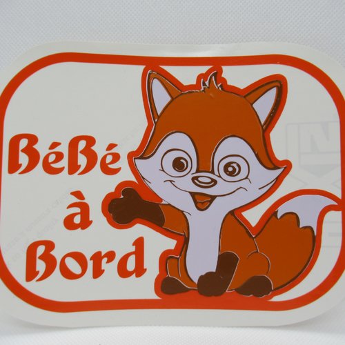 Sticker adhésif "bébé à bord thème "renard"