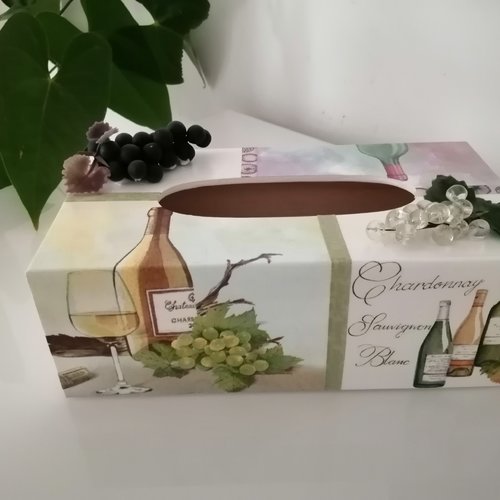 Boîte à mouchoirs "vin et raisin"