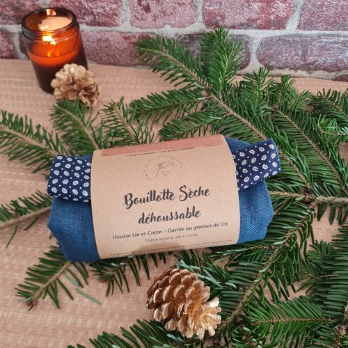 Bouillotte sèche déhoussable indigo provencal