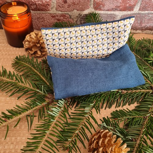 Bouillotte sèche déhoussable moulins bleu