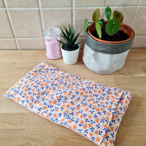 Bouillotte sèche déhoussable poppy pêche