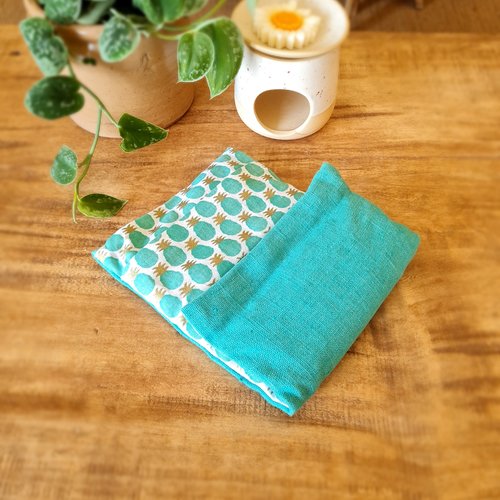 Bouillotte sèche déhoussable ananas vert
