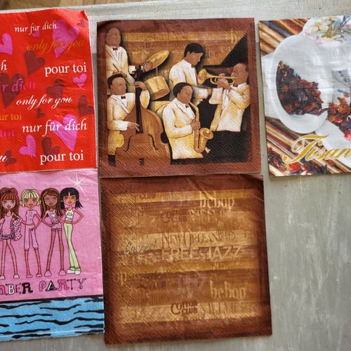 Lot de 120 serviettes en papier pour serviettage ou décoration de table