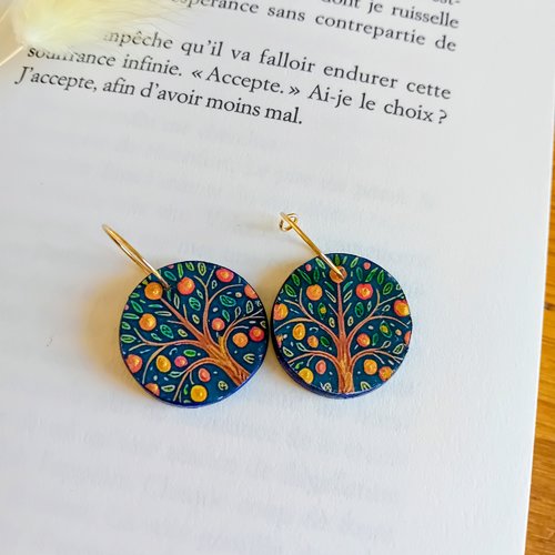 Boucles d'oreilles artisanales "arbre"