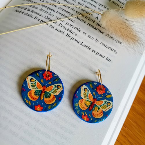Boucles d'oreilles artisanales "les papillons"