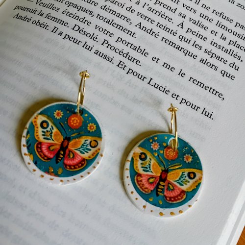 Boucles d'oreilles artisanales "papillons"
