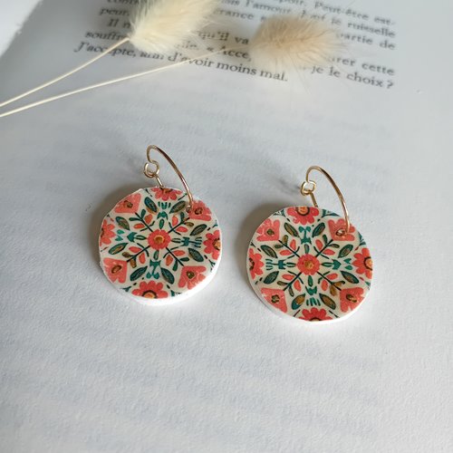 Boucles d'oreilles artisanales en argile "les géométriques"