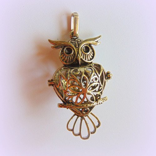 Pendentif coffret - bola hibou/chouette (r836)