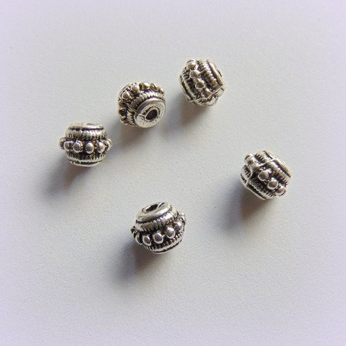 Perles metal argent vieilli (r403)