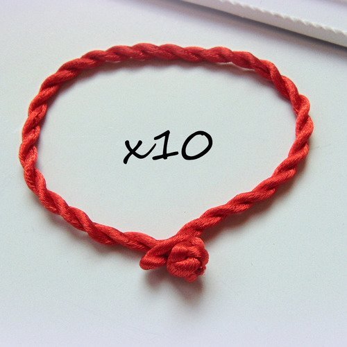 10 bracelets de l'amitié - rouge (326) 