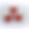 3 boutons en bois papillon - rouge (r256) 