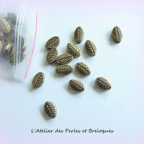 10 perles forme feuille  (r739) 