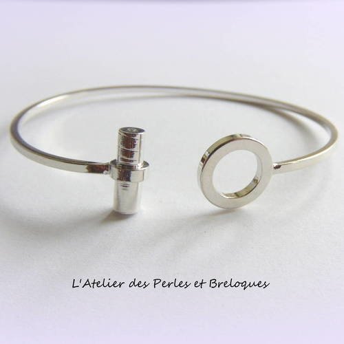 Bracelet jonc metal argente (r488) 