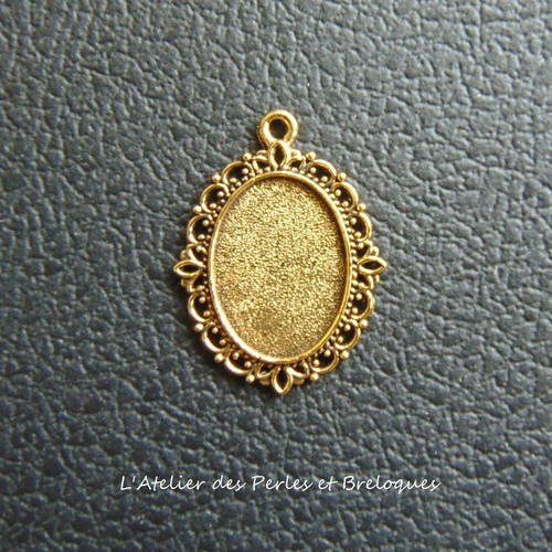 Pendentif support cabochon 18 x 13 or vieilli  (r425) 