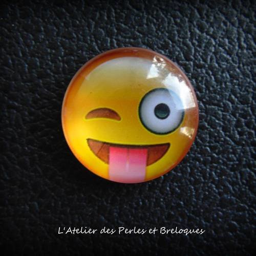 Cabochon en verre smiley 25 mm (r372) 