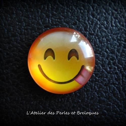 Cabochon en verre smiley 25 mm (r372) 