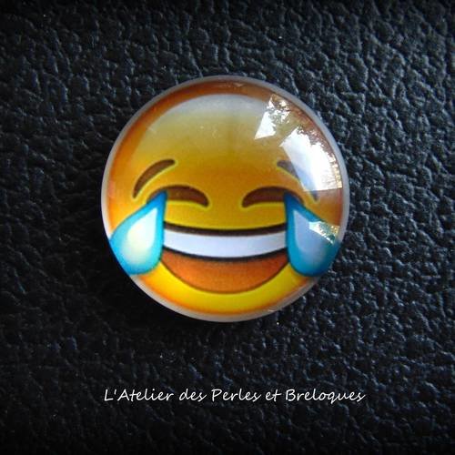 Cabochon en verre smiley 25 mm (r372) 
