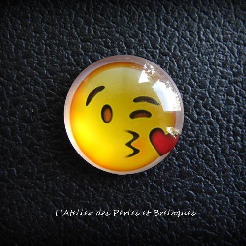 Cabochon en verre smiley 25 mm (r372) 
