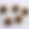 5 boutons bois motif chat 15 mm - marron (r839) 