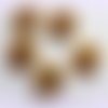 5 boutons bois motif chat 15 mm - orangé (r839) 
