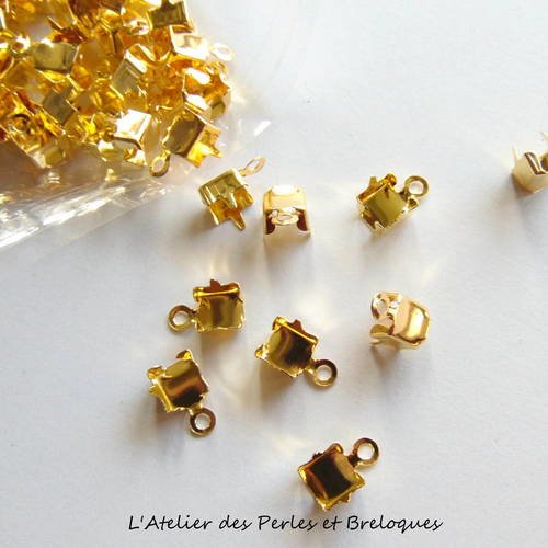 10 embouts pour chaine strass 6 x 6 (r775) 