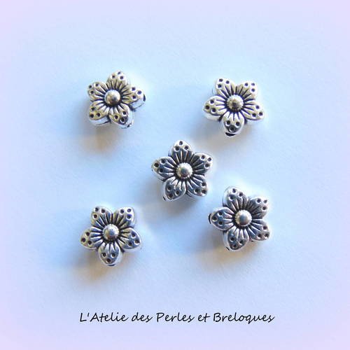 5 perles intercalaires - fleurs  (r202) 