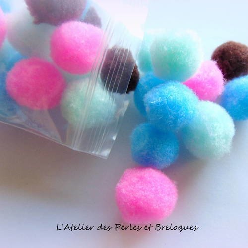 30 pompons ronds ø 20 mm (r086) 