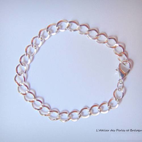 Bracelet metal argente 18 cm (r186) 