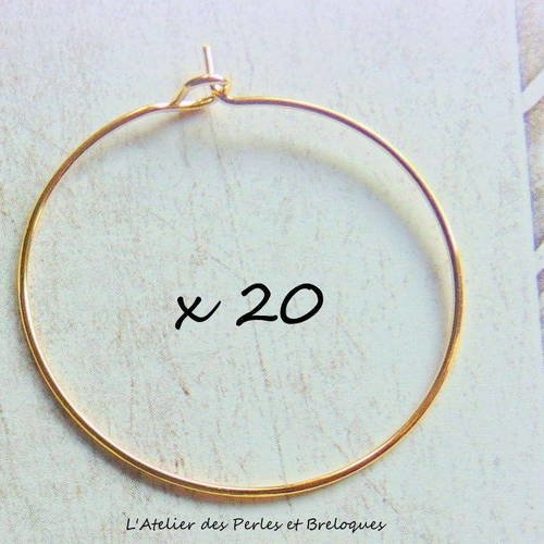 20 anneaux pour boucles d'oreille ou marque-verres metal dore (r264) 