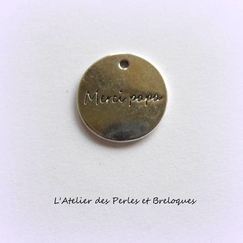 Pendentif medaille merci papa (r004) 