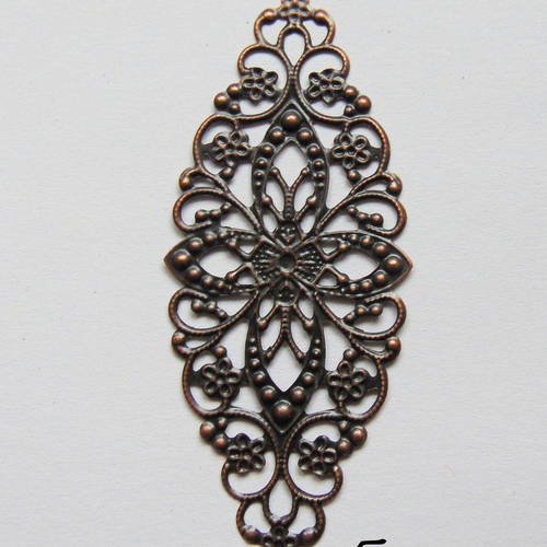 5 estampes  metal filigrane cuivre rouge (r801) 