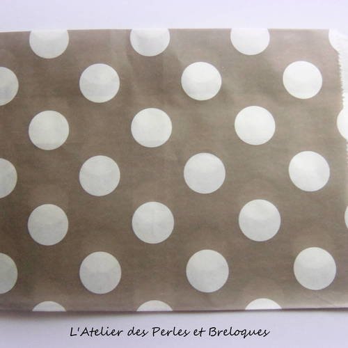 5 sachets pochettes papier motif pois 18 cm x 13 cm (r336) 