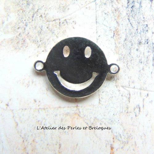 Connecteur smiley metal argente (r264) 
