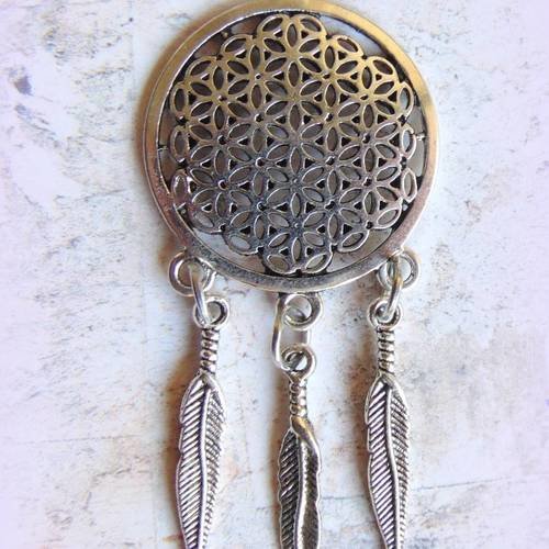 Pendentif attrape reves argent vieilli (r478) 
