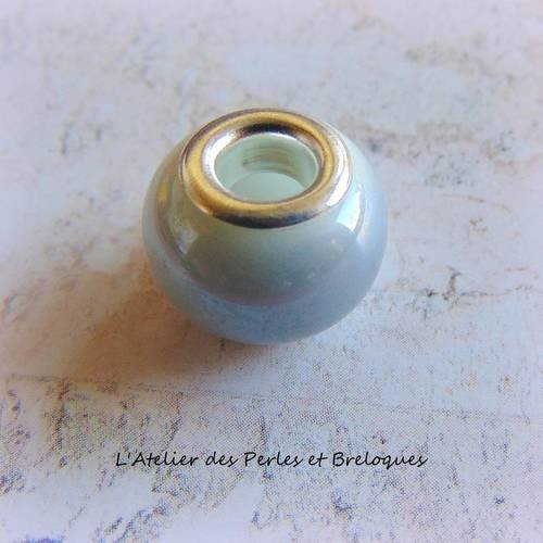 Perle europeenne type pandora nuances de gris ab  (r544) 