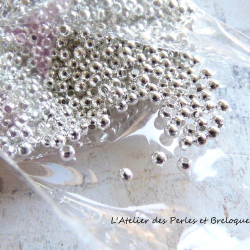 2000 perles intercalaires argentees lisses (r869) 