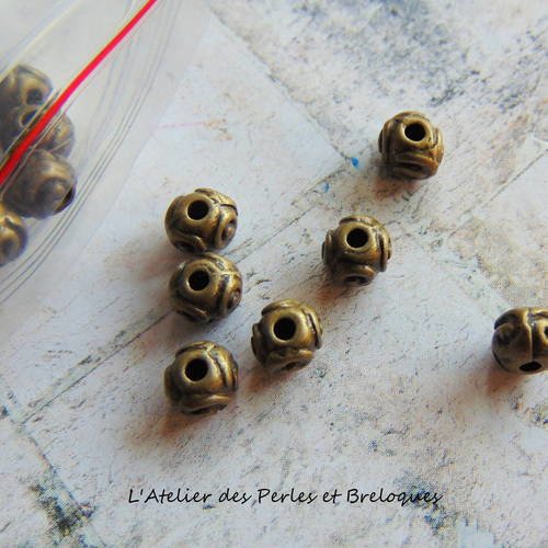 10 perles intercalaires bronze  (r501) 