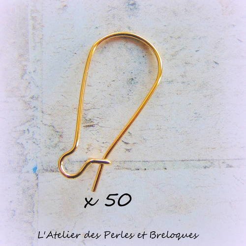 50 supports boucles d'oreille dormeuses or (r951) 