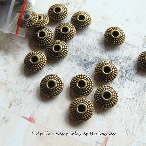 10 perles intercalaires bronze (r802) 