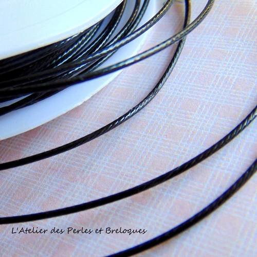 1 metre de fil cable noir  - diam. 1 mm  (r319) 