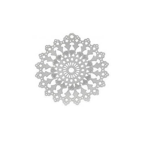 Pendentif estampe en metal filigrane acier inoxydable (r518) 