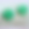 2 appliques cabochons vert couleur ab - feuille (r721) 