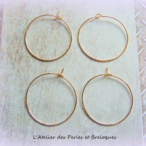 4 anneaux pour boucles d'oreille ou marque-verres metal dore (r264) 